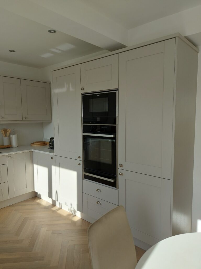 The Fordy Kitchen Design In Fairfield U SHAPE KITCHEN with tall tower cabinets and a built in neff oven and neff combi microwave